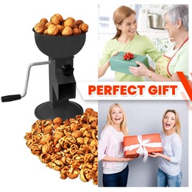 Hand Crank Walnut Cracker - Compact and Adjustable Nutcracker For Nuts - Easy to Use Walnut Cracking Machine - All Steel Nut Crackers for Walnuts (Black)