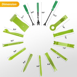 GOOACC 102Pcs Trim Removal Tool, Auto Push Pin Nylon Bumper Retainer Clip Set Fastener Terminal Remover Tool Round Handle Crowbar Kit Car/Radio Panel, Green