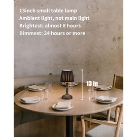 KDG Cordless Portables Table Lamp Set of 2, LED Fabric Shade Small Desk Lamps, 5000mAh Battery Powered Lighting, 2700K Stepless Dimmable Light for Living Room, Dining Room, Bedroom (Mottled Silver)