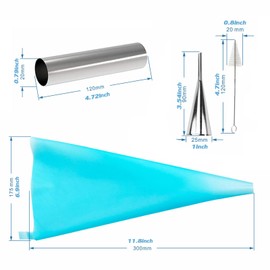 VolksRose 16pcs Cannoli Tubes Kit, Cream Horn Mold, Stainless Steel Cannoli Forms Tubular Shaped Baking Molds for Danish Pastry Lady Lock Form Croissant Shell Ice Cream Puff Waffle Cream Roll