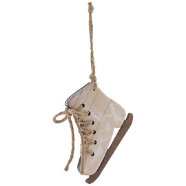 Ice Skate Christmas Ornament Set, Winter Skating Primitive Country Hanging Tree Decorations by Christmas Market Ornaments (2 Wooden Pieces) - 6" Wood