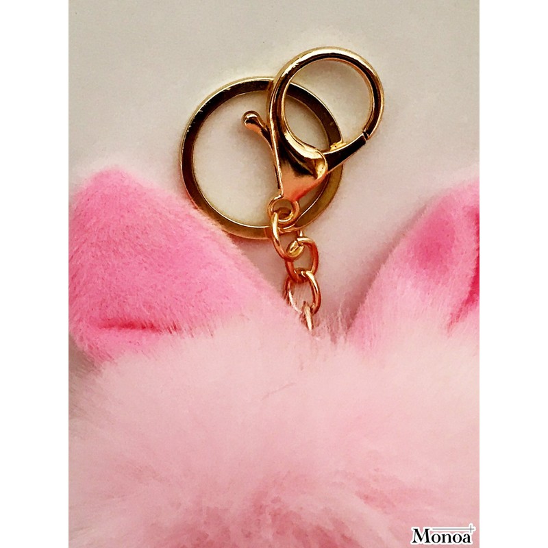 Monoa Women's Key Holder, Accessories, Cute, Rabbit Ears, Fake Fur