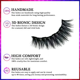 AkesuLash Magnetic Eyelashes Natural Look - 3D Cat-eye Wispy Magnetic Lashes with Applicator,2 Tubes of Magnetic Liner,Updated Strongest Reusable, Easy to Apply, Cruelty-Free,7 Pairs