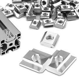 SWTYExt Pack of 80 T-Slot Nuts M5 Type B T-Slot Nuts 6 T-Slot Stones Set Carbon Steel T-Groove Rail M5 Sliding Nuts Heavy for 20 Series Aluminium Profile Extrusion Slot