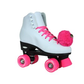 Epic Skates Cheerleader Indoor/Outdoor Quad Roller Skates, White/Pink, Size 7 (Cheer07)