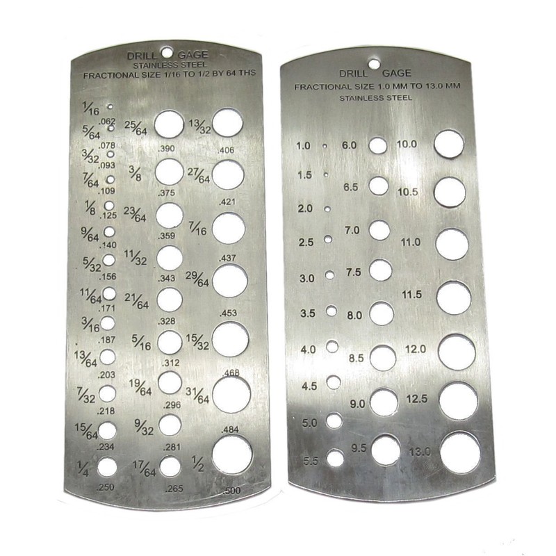 Blue Sky Set of 2 Stainless Steel Drill Gauges Metric