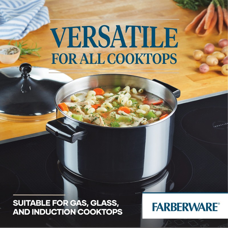 Farberware Classic Stainless Steel 6-Quart Stockpot with Lid, Stainless Steel