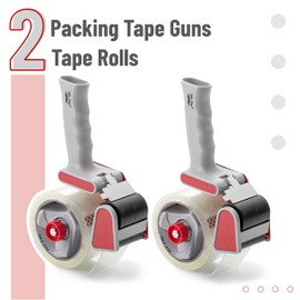 Mr. Pen - Heavy Duty Packing Tape Dispenser Gun 2-Inch, 2 Pack With 2 Rolls, Clear Packaging Tape for Moving and Boxes