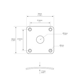 Banworks Plastic Guitar Jack Plate Square Curved Output Jackplates Cover for Gibson Epiphone Epi LP Les Paul Electric Guitars Pack of 2 JT/CKDP-02 Cream