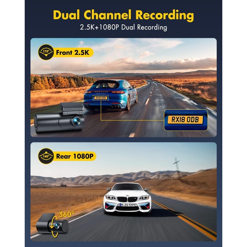 GKU GKU Dash Cam Front and Rear Camera C 4K+1080P