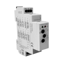 Relé de tiempo multifunción de 16 A con 10 funciones relé temporizador de riel DIN AC220 V o AC/DC12 V-240 V Relé mini relé de encendido y apagado con perilla ajustable (multifunción)