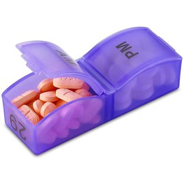 Pill Box for 1 Month Morning Lunch Evening, Medication Box 31 Days 2 Compartments, Pill Box Large Compartments, Pill Organiser, Portable Pill Box Month with Lid Month Pill Box for On the Go Daily