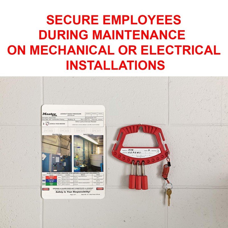 Master Lock - S125 Safety Padlock Caddy,Red