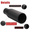Richeer 3 Inch Inlet Black Exhaust Tip, 5 inch Outlet
