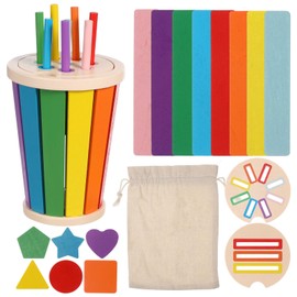 CLISPEED Montessori Spielzeug Ab 1 Jahr: 3-In-1 Motorikspielzeug Holzspielzeug Kinderspielzeug Kleinkind Sensorik Spielzeug Farbe Form Sortierspielzeug Für Kinder 0-6 Jahr