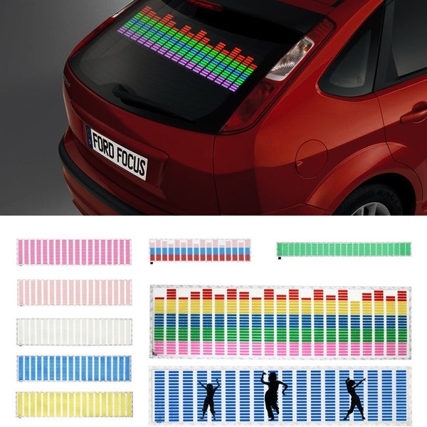 Sound Music Beat Activated Car Stickers Equalizer Glow LED Light