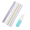 6PCS Openable Straws Silicone 9.8in Snap Washable Reusable Easy to