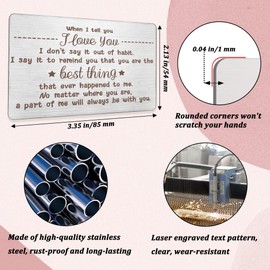 Wallet Insert Card Engraved Wallet Inserts Card Thanksgiving Gifts Wallet Card Gifts Anniversary Valentine's Day Birthday Cards for Husband from Wife Gifts for Men Romantic Gifts for Him Fathers Day