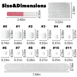 LoveOurHome Press on Toes nails 240pc Short Square Fake Toenails Matte Full Cover Acrylic False Toe Nails Tips White Press on Toenails Women Girls Pedicure Feet Decor with Glue & Adhesive Tabs