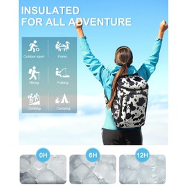 Capolo Cooler Backpack Insulated Waterproof for Women Men, leak Proof Backpack Coolers Thermal Bag Soft Travel Cooler Bag Portable Ice Chest lunch Backpack for Camping Picnic(Cow Print,36 Cans)