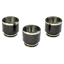 Armerah Top Hat 810 Drip Tip eCig Mouthpiece Short/Wide Carbon/Steel 3 Pack