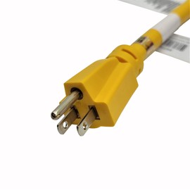 Parkworld 69779 UL Listed 100 ft 12/3 Outdoor Extension Cord, Heavy Duty NEMA 5-15 Extension Cord, Tri Outlet Household Regular 15A 5-15P to (3) 5-15R Female*3 125V, 20A, 2500W (100FT) (Yellow)