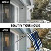 G128 6 Feet Tangle Free Spinning Flagpole (Black) Thin Blue