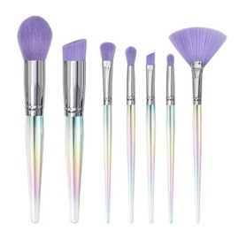 Juego De 7 Brochas Maquillaje Con Diseño Gota Agua Y Cono Perforador, Herramientas For Belleza Ojos Base Suelta                                       