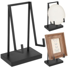 Shimeyao Metal Display Easel Stand 8 x 5 x 3 Inch Black Tabletop Easel Stand Modern Abstract Tabletop Display Holder for Books Plate Photo Frame Artwork Record Albums