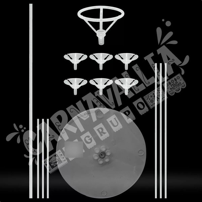 Grupo Carnavallia Base 7 Globo Mesa Panel Popote Chupón Soporte