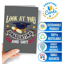 Graduation Card - Funny Graduation Card - Graduation Cards 2025 - College Graduation Card - High School Graduation Card - Granddaughter Graduation Card - Grandson Graduation Card - Congratulations