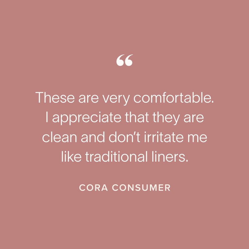 Cora 100% Organic Cotton Topsheet Period Liners (42 Regular Period