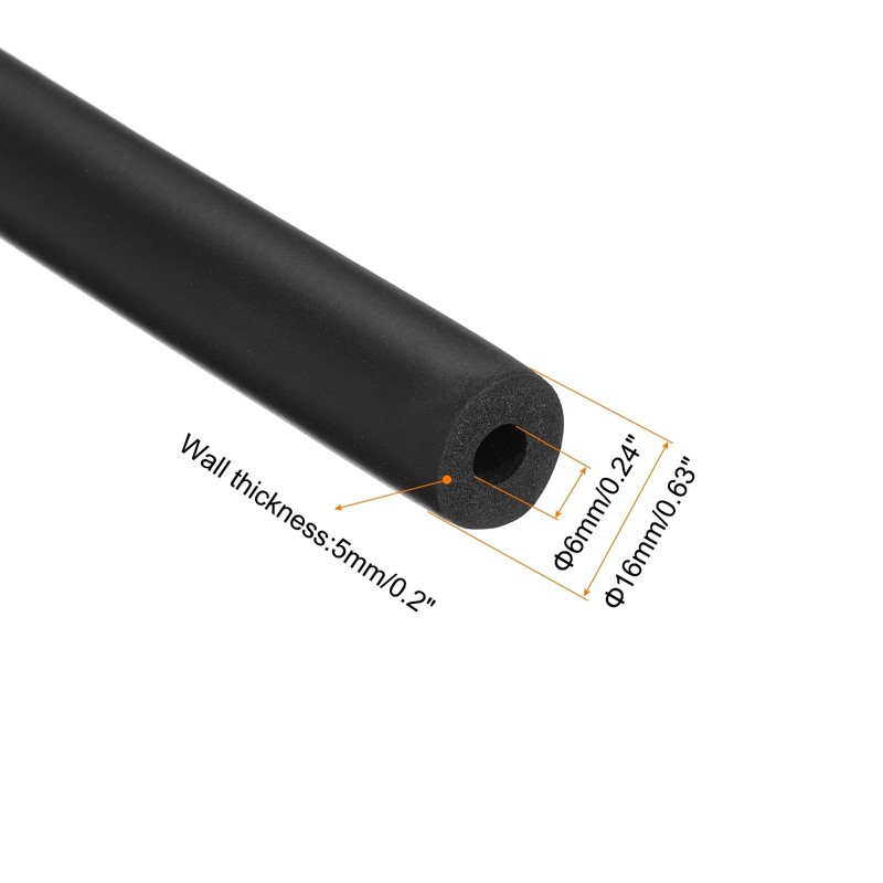 sourcing map 2pcs 3.3ft Pipe Insulation Tube 1/4 inch(6mm) ID