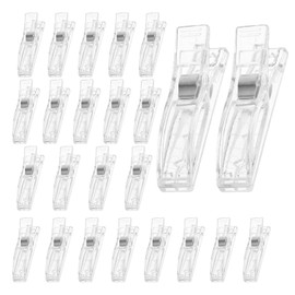 24Pcs Clear Plastic Pleated Paper Blinds Clips, Temporary Window Blinds Shades Hanger Clips with Strong Pinch Grip for Holding Curtains and Shades