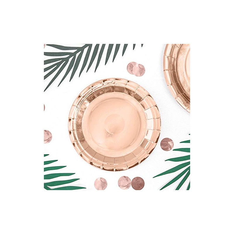 Luck and Luck Themed Party Wedding Paper Plates, Rose Gold,