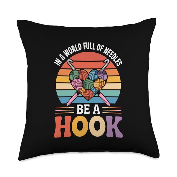 Crochet Funny Crocheting Crocheter Throw Pillow