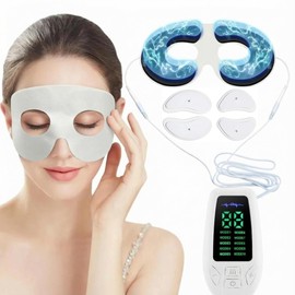 Eye Massager Electric Anti Aging,Face Massager,EMS Micro-Current Relieve Swollen Eyes,Smooth Fine Lines,Relax Eye muscle,Stimulate Skin Firming Energy,Anti-Wrinkle Eyes Device with 10 Modes