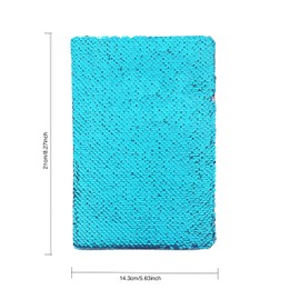 EXERZ Reversible Sequin Notebook A5 Size/Journal, Mermaid Diary/Magic Notepad, for Office/School/Gifting. Fashionable to Own, Convenient to Carry and Use (Teal/Pink)