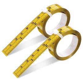 2Pcs Steel Self-Adhesive Measuring Tape, 78 Inch/200 cm Imperial and Metric Scale Sticky Measure Ruler Right to Left Workbench Ruler for Woodworking, Saw, Drafting Table (Yellow)