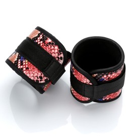 Red Expandable Pilates Aid Bar with 4PCS Red Furry Soft Adjustable Straps, Exercise Yoga Sport Training Fitness Gear for Home Gym