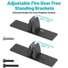 Base Stands for Glass Fireplace Screen, Black Bases for Supporting