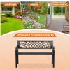 BSTOPHKL Outdoor Bench,Patio Garden Benches,Metal Weatherproof Porch Bench with Grid-Patterned