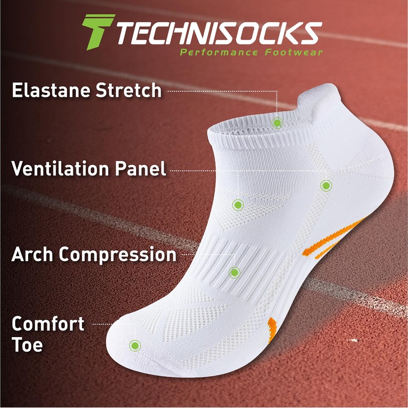 The Essentials Wardrobe 10PK Mens Peformance Trainer Liners - UK