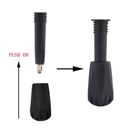 Diooid Accesorios generales para bastones de senderismo, juego de puntas de goma de repuesto extraíbles para nieve y barro para bastones de senderismo, se adapta a la mayoría de bastones de senderismo estándar (paquete de 12)