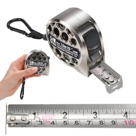 Alftek Stainless Steel Tape Measure, Laser Scale Measuring Tape, Metric/Imperial System, Retractable Hollow Tape Measure, Industrial Grade Rust and Corrosion Resistant Tape (7.5m 25mm)