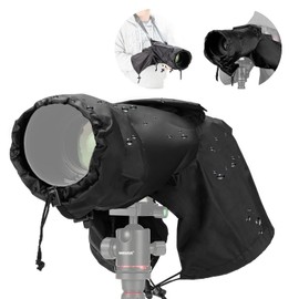 NEEWER Camera Rain Cover, Small Size Durable Nylon Raincoat Compatible with Canon Sony Nikon DSLR Mirrorless Vlog Camera & Lenses Within 200mm, with Sleeves, Drawstrings, Viewing Window, PB003