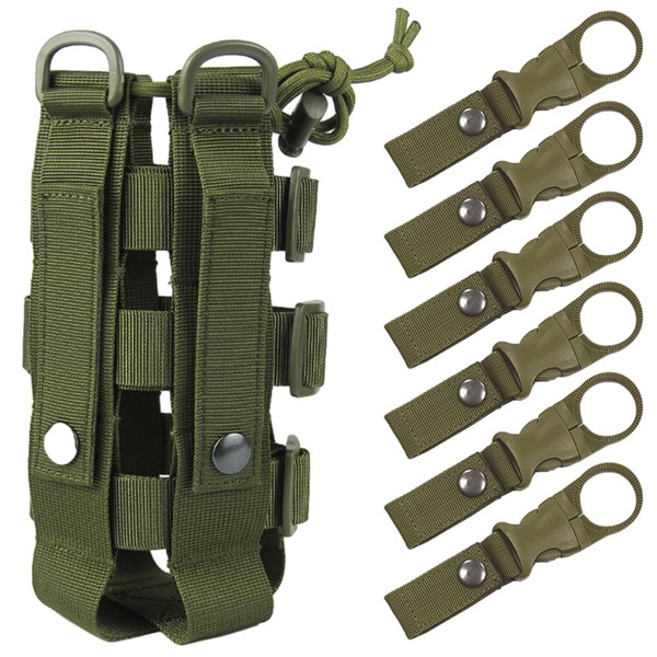 Monsully Tactical Bottle Holder, Nylon Waterproof Bottle Holder with Drawstring,