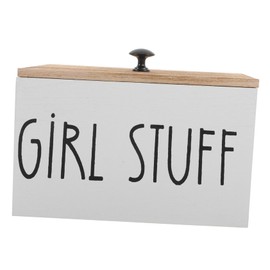 Outanaya Wooden Cotton Ball Storage Box with Lid Elegant Bathroom Organizer for Feminine Products Sustainable Design Efficient Storage for Pads and