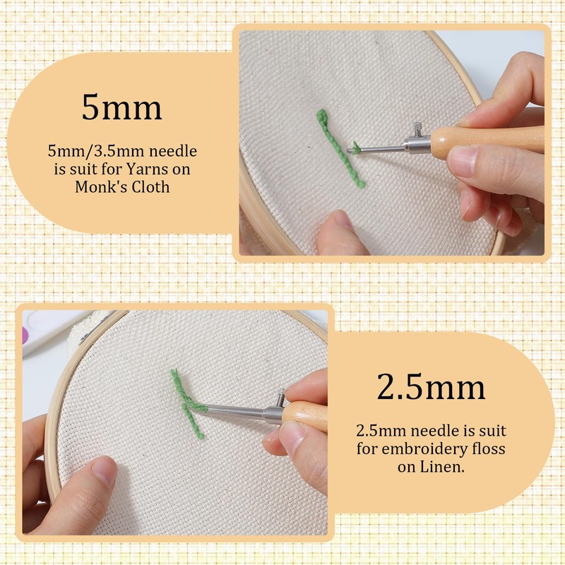 Oruola 5pcs Punch Needles, Lavor Punch Needle Set for Beginner