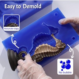 LET'S RESIN - Kit de fabricación de moldes de silicona 30A, silicona azul para hacer moldes de 2 partes, relación de mezcla de goma de silicona líquida 1:1, ideal para moldes de resina, moldes 3D para